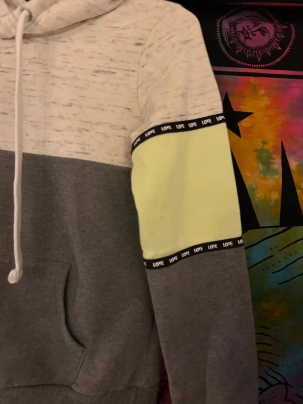 Reflex Grey and Green Long Sleeve Hoodie